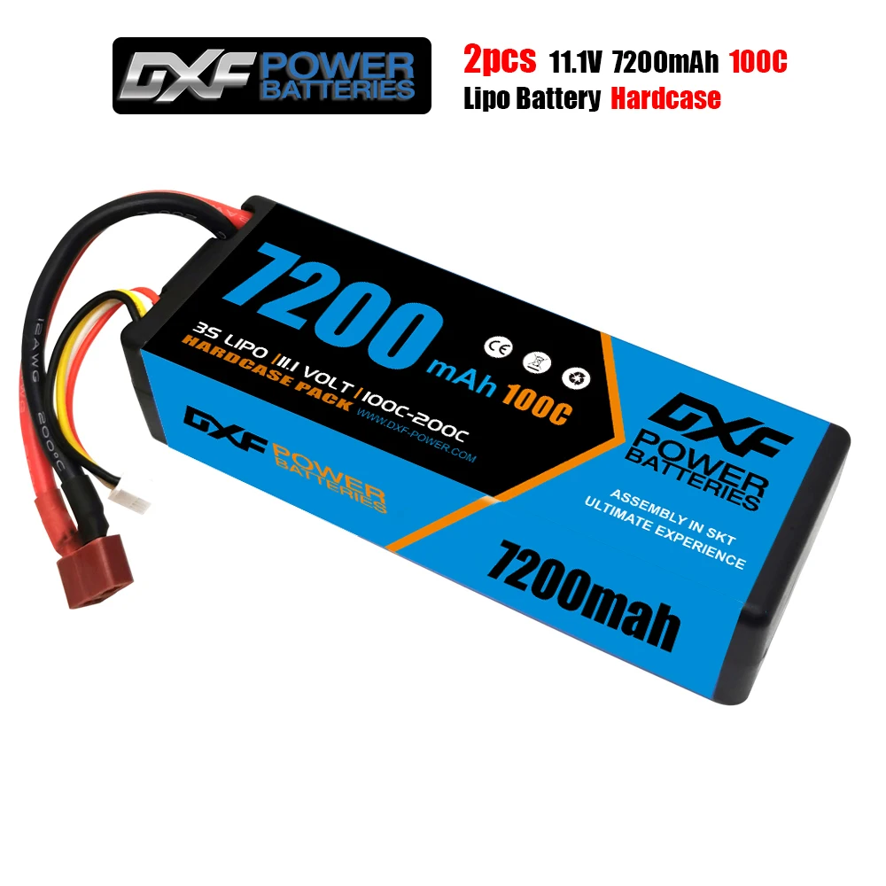 

1/2PC DXF 3S Lipo Battery 11.1V 7200mah 100C Hard Case XT60 EC5 TRX Deans XT90 for Traxxas SCX10 Car FPV Airplane Truck RC Parts