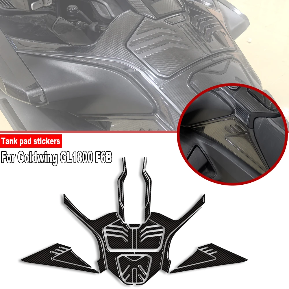 

For Goldwing Gold wing GL1800 LG 1800 F6B 2022-2025 New Motorcycle Fuel Tank stickers decals 3D carbon fiber Anti-slips stickers