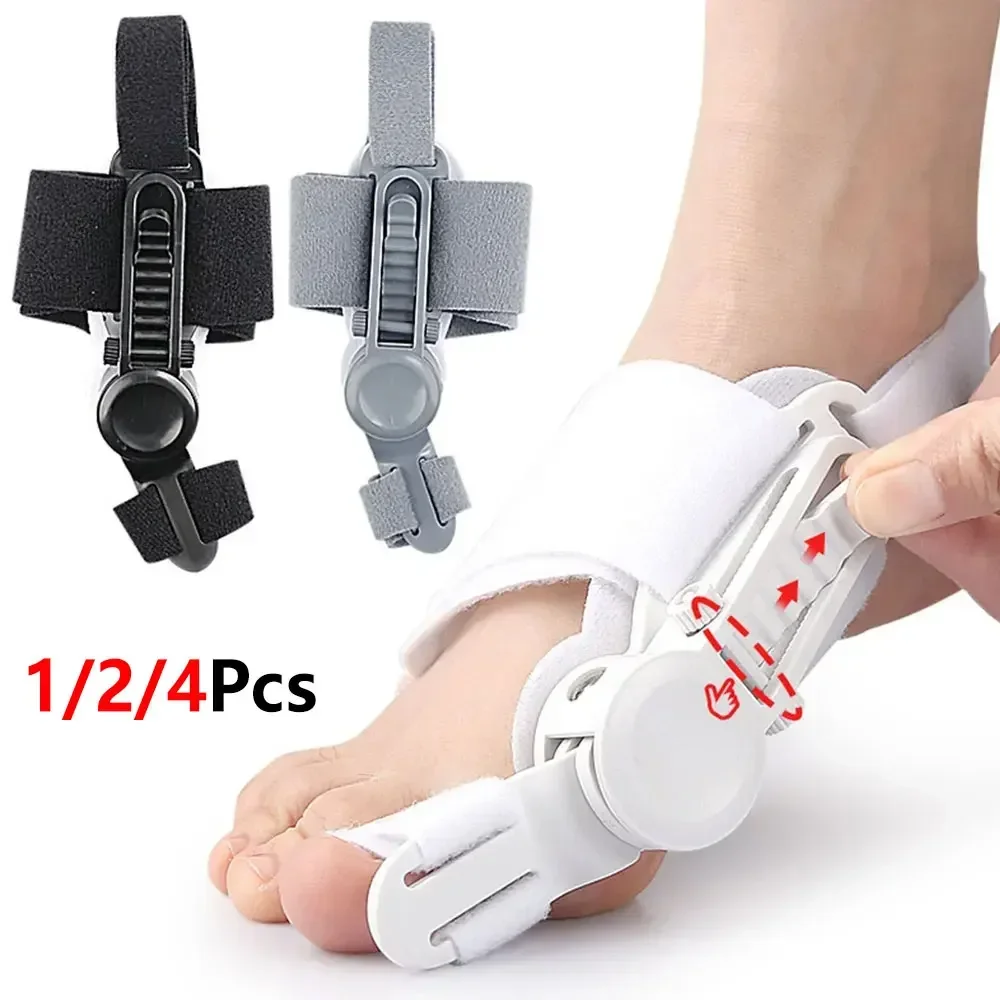 1/2/4Pcs Ankle Support Hallux Valgus Correction Bunion Brace, Multi-angle Adjustable Toe Splint,Comfort Padded Foot Straightener