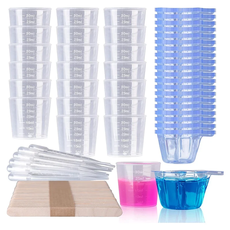 

Набор чашек для смешивания CYL-эпоксидной смолы, 200 шт., пластик, одноразовые мерные стаканчики на 30 мл, капельница для смешивания краски, изготовление ювелирных изделий