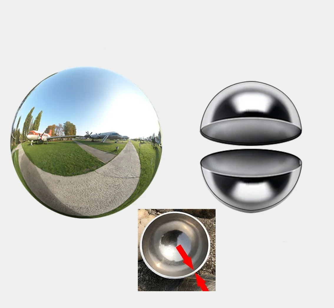 1Pc 304 Stainless Steel Ball Thickness 0.6mm Mirror Hollow Ball Diameter19/25/32/38~200mm For Home Garden Mall Street Decoration