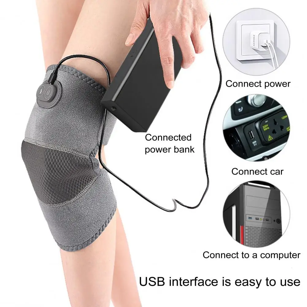 Electric Knee Warmer Electric Knee Pad with Adjustable Temperature Usb Powered Arthritis Pain Relief Brace Wrap for Knee Joint