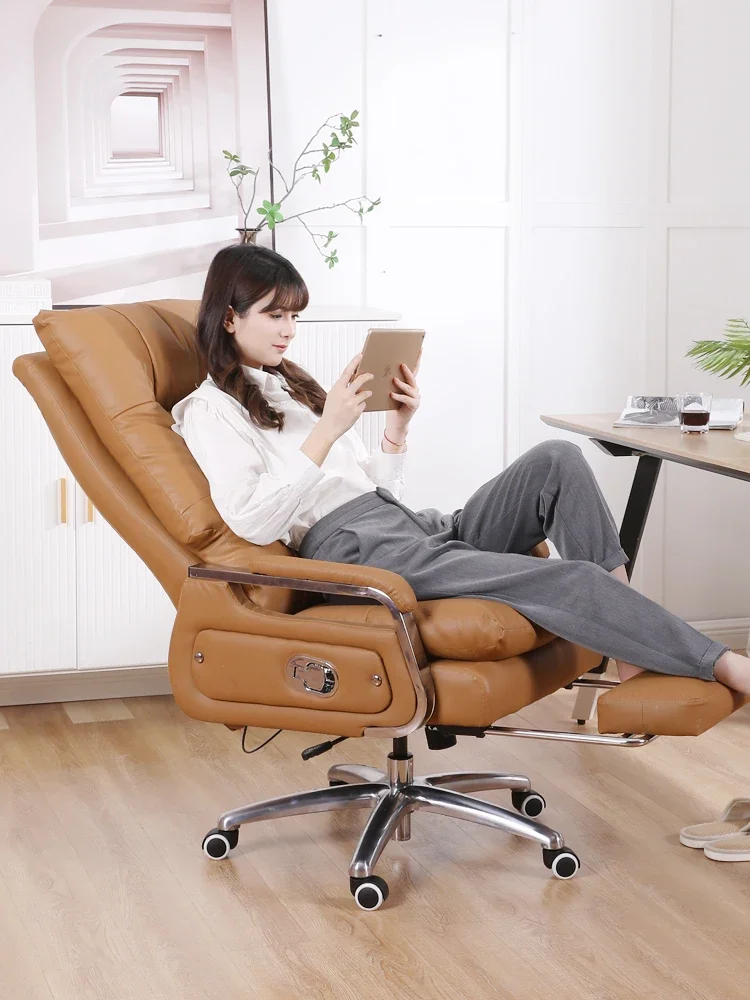 

Modern Leather Ergonomic Office Chair Ergonomic Midday Rest Arm Mobile Computer Office Chair Study Cadeira Office Furniture LVOC