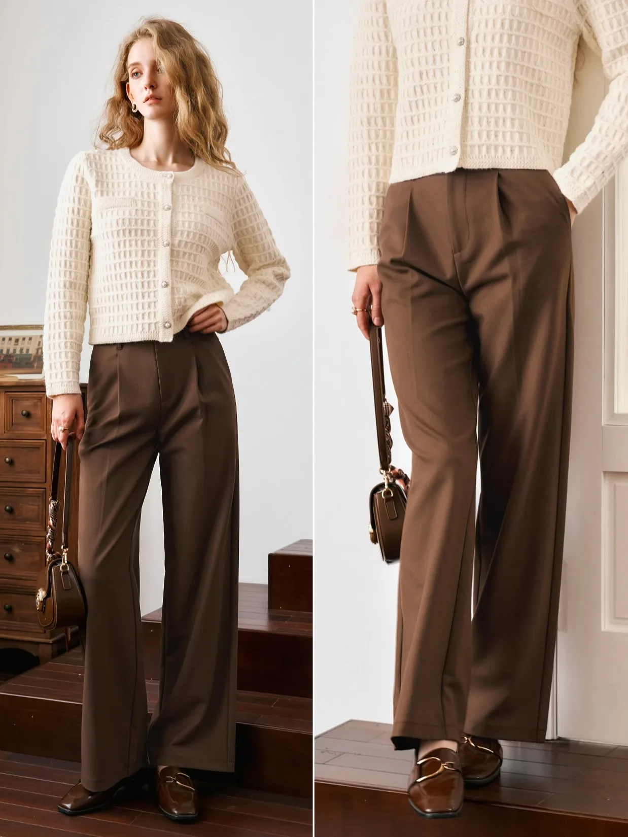 

OLrain Women's Long Pants 2025 Autumn Simple Straight Leg Commuter Dress Pants Ladies Woman Trousers Female Clothing N56QK93803