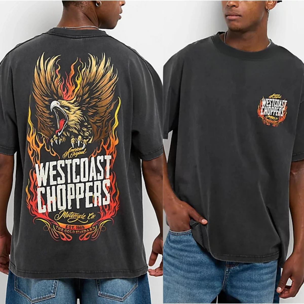 2026 Gold Standard West Coast Motorcycle Classic Retro Trendy Brand T-shirt Cotton Graphic Tee Men Women Summer Streetwear