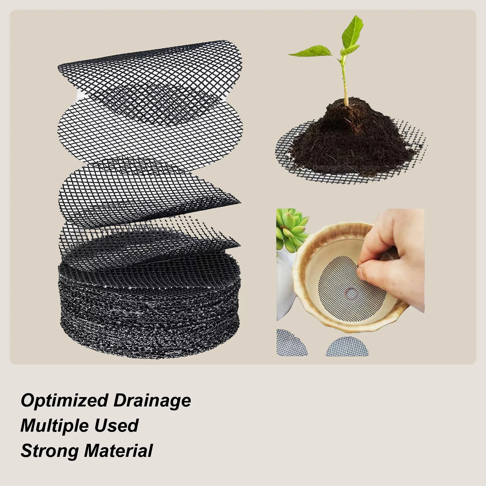 Net Pot 3 Inch - 50-Piece Drainage Mesh Screen 3inch Root