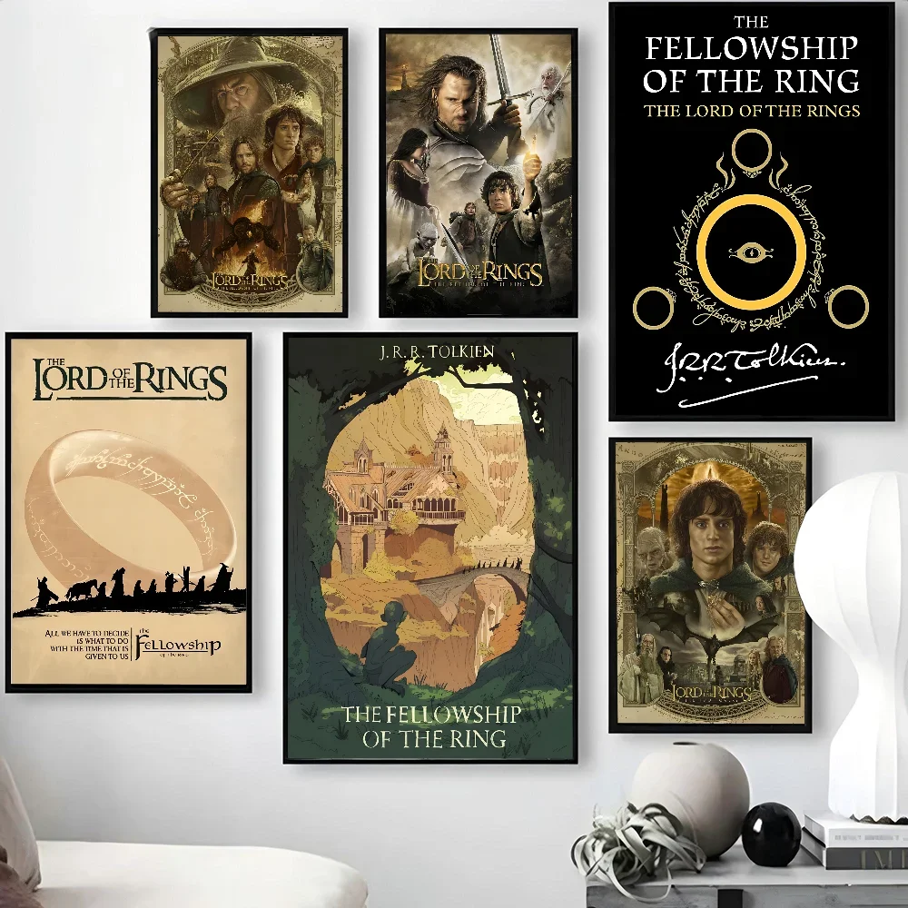 1 قطعة الفيلم الكلاسيكي T-The L-Lords Of The R-خواتم المشارك ورقة طباعة غرفة المعيشة المنزلي غرفة نوم مدخل بار مقهى الفن اللوحة #2