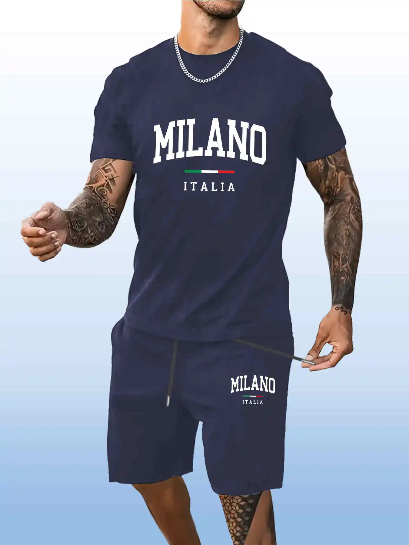 

Men Short Set Summer Suit High quality T-shirts and Shorts Two-Piece Fashion Quick-Dry Gym 2025 New Man Sports Tracksuit Oversiz