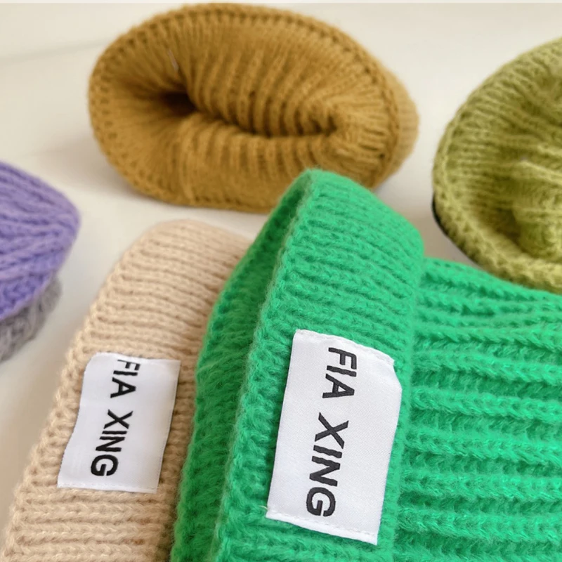 Autumn Winter Baby Hats Letter Pattern Children Beanies Soft Warm Kids Boys Girls Knitted Caps 10 Colors