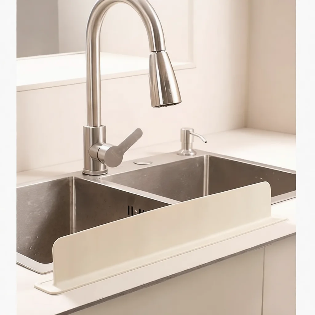 Kitchen Sink Splash Guard Silicone Water Fender Suction Cup Countertop Protector Bathroom Basin Splashproof Screen Tool