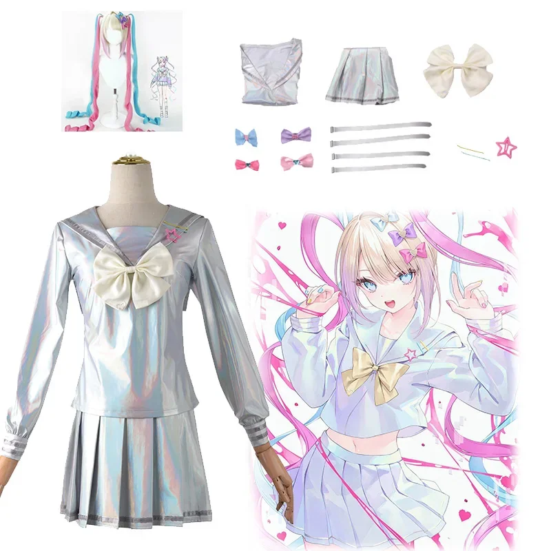 Game NEEDY GIRL OVERDOSE KAngel Cosplay Costumes Lolita Girls Beautiful Laser JK Sailor Suit School Uniform