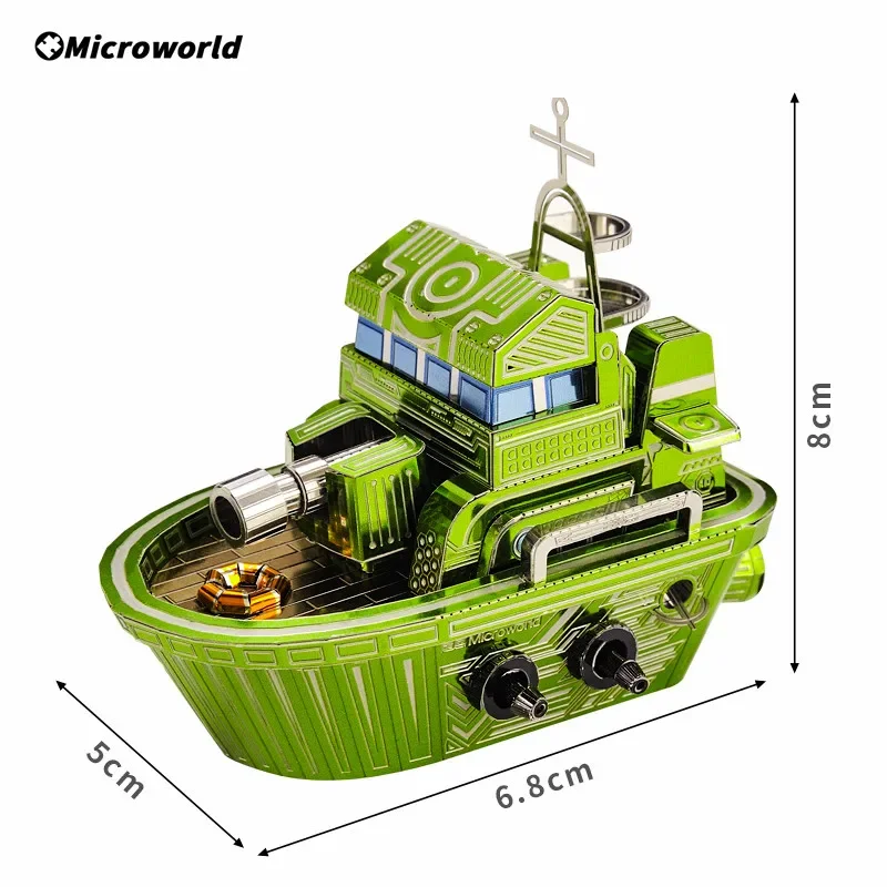 Microworld-juegos de rompecabezas de Metal 3D, Kits de modelos de acorazado militar, rompecabezas de corte láser DIY, juguetes, regalos de Navidad para niños y adultos