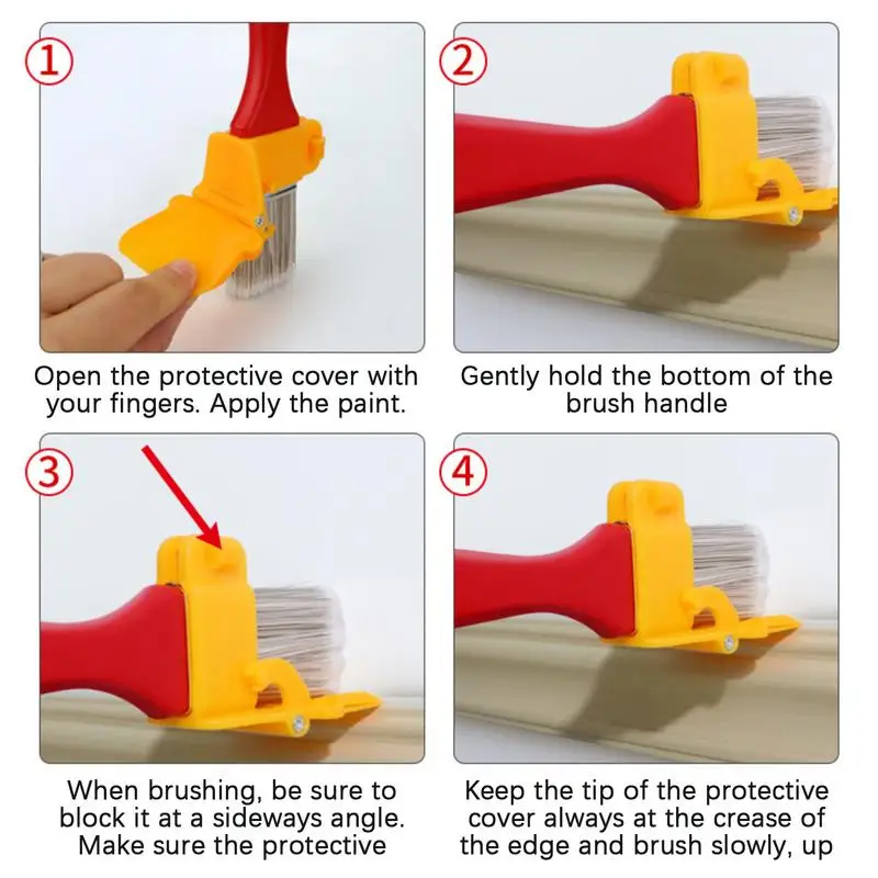 Pennello per bordi di vernice Manico in legno Pennello per bordi di vernice Trimmer per bordi Pennello per angoli multifunzionale Strumento di pittura portatile per