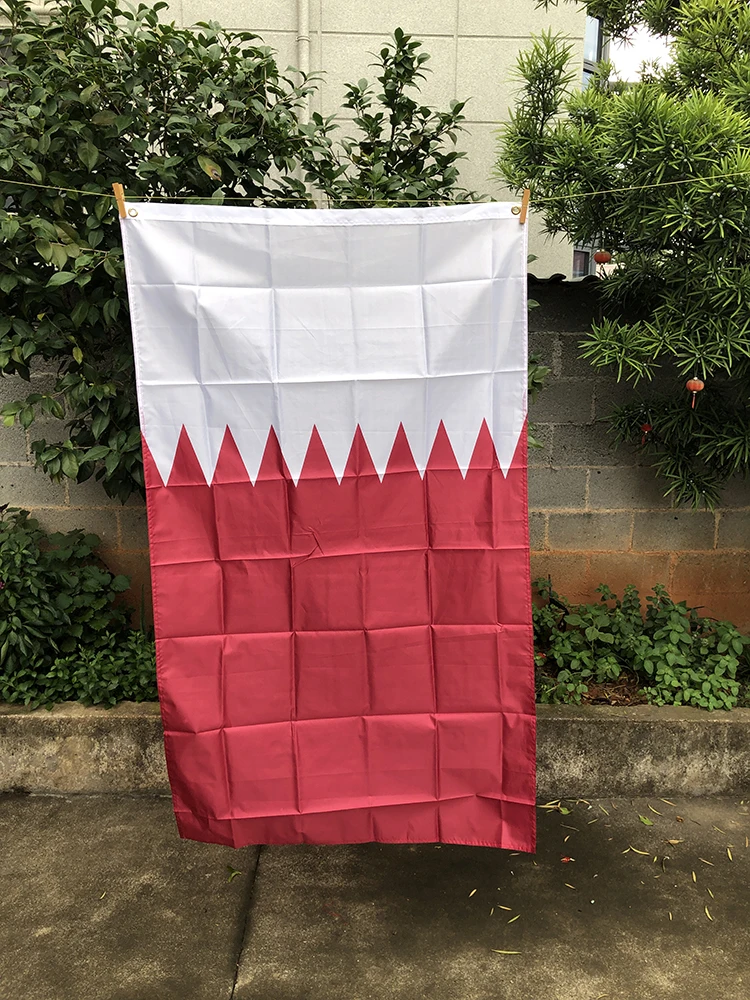 90x150 سنتيمتر علم قطر بوليستر عالي الجودة معلق على الوجهين علم قطر ديكور داخلي وخارجي لافتة