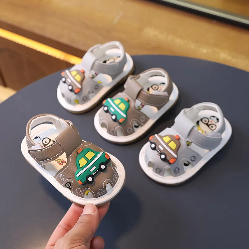 Summer0-2Baby girl toddler soft bottom sandals cute cartoon car boys\' shoes