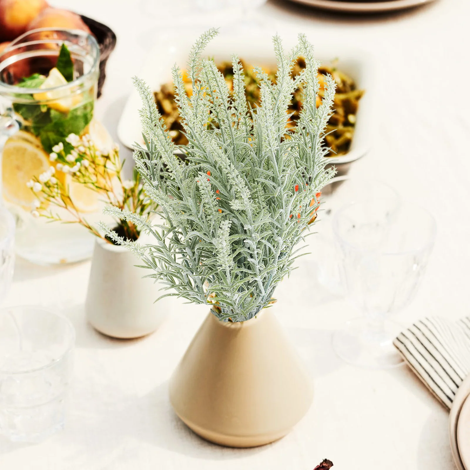 

2 Pcs Bouquet Artificial Green Plants Vase DIY Decors Simulation Sage Material Simulated