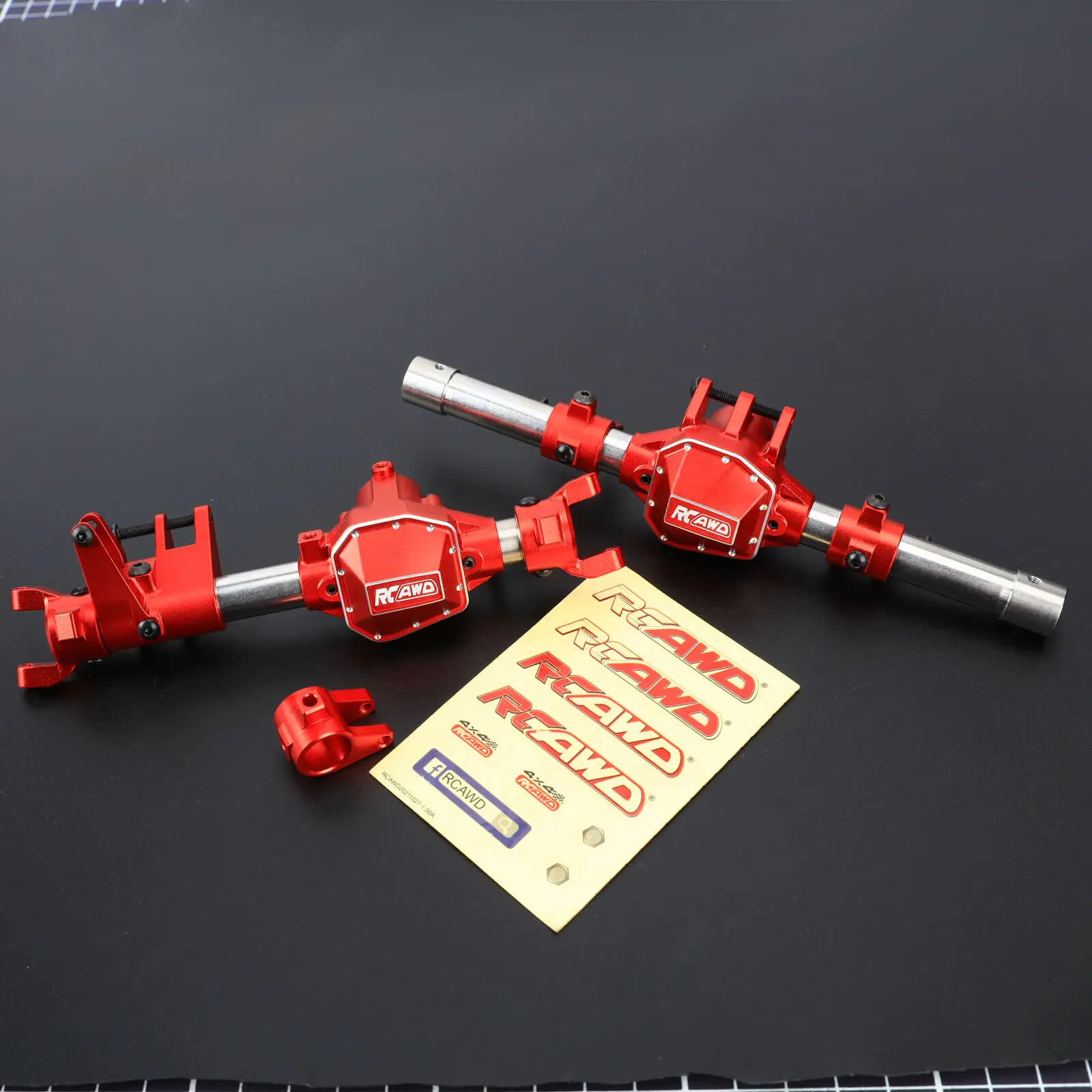 RCAWD Stainless Steel + Alloy Front and Rear Axle Housing Set for Axial SCX10 Pro 1/10 AXI03028 Upgrades Parts #D2-AXI232072
