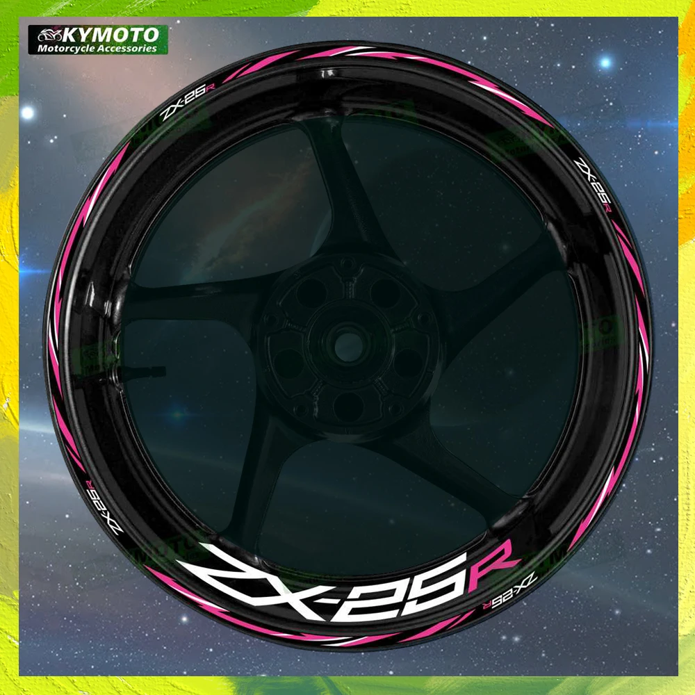 For ZX-25R ZX25R reflective motorcycle accessories stickers 17 inch front and rear rim decals off-road fairing decoration