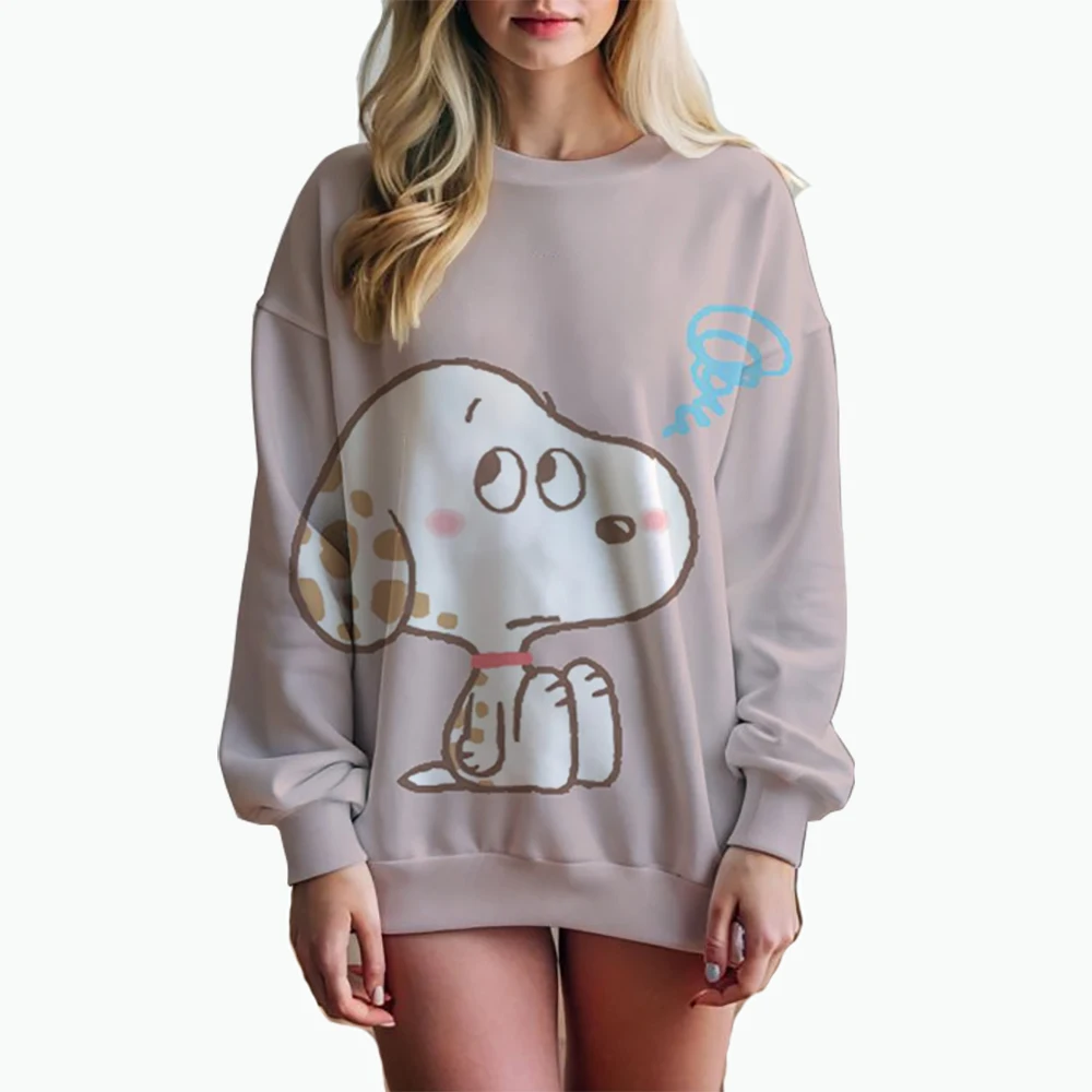 Autumn Winter Women\'s Snoopy print Pullovers Female Cartoon Long Sleeve Tops Women\'s O-neck Casual Sweatshirt