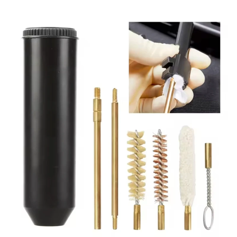 

7pcs/set Professional Gun Cleaning Kit Hand Gun Rod Brush Hunting Gun Bore Gleaning Tools Multipurpose 9mm Pocket Size Pistol.