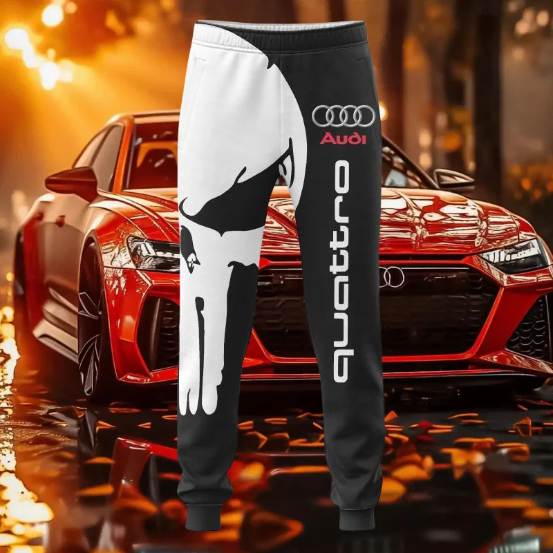 

2025 Summer new Audi logo trousers 3D printing fashionable high-quality adult breathable casual comfortable outdoor trousers