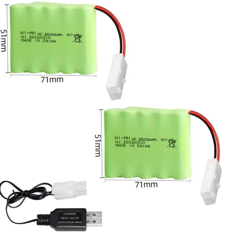 Akumulator 6V 2800mAh NiMH AA/6V USB do R/C kaskaderskich samochodów R/C do samochodów ciężarowych R/C łódź/R/C cysterna zdalnie sterowany dla dzieci