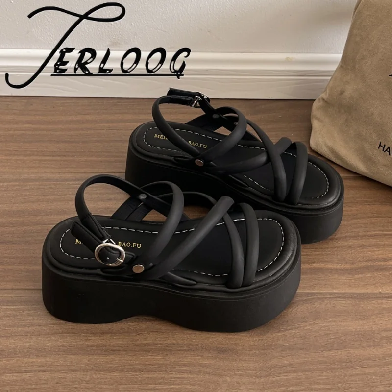 

Platform Casual Sports Women Sandals Summer New Open Toe Shoes Fashion 2025 Chunky Buckle Slippers Woman Shoes Zapatillas Mujer