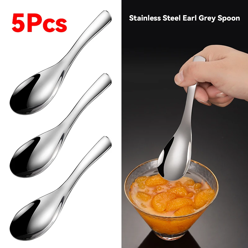 

Highly Quality Stainless Steel Count's spoon Silver Rice Soup Spoon Kids Ice Cream Dessert Spoon Kitchen Dinner Tableware