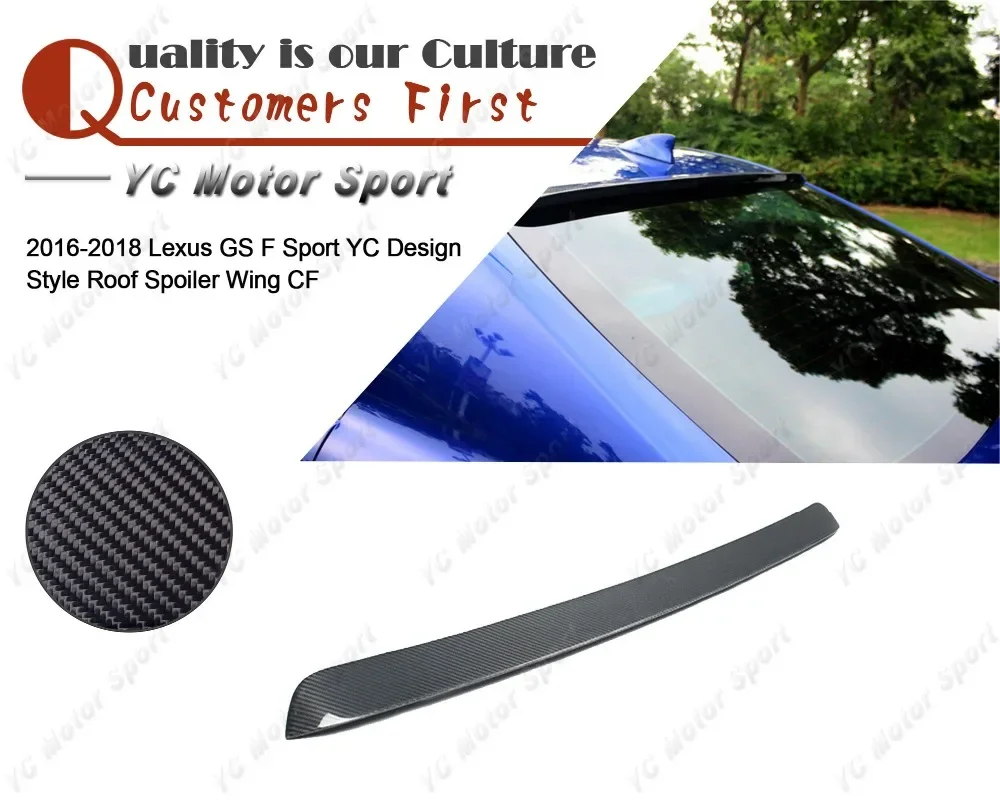 Car Accessories Carbon Fiber YC Design Style Roof Spoiler Fit For 2016-2018 Lexus GS F Sport Roof Spoiler Wing