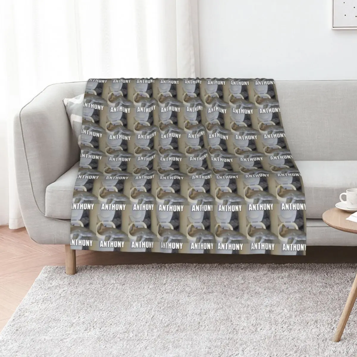 Anthony shark in toilet meme sticker Throw Blanket Stuffeds Decoratives Furry halloween sofa bed Blankets