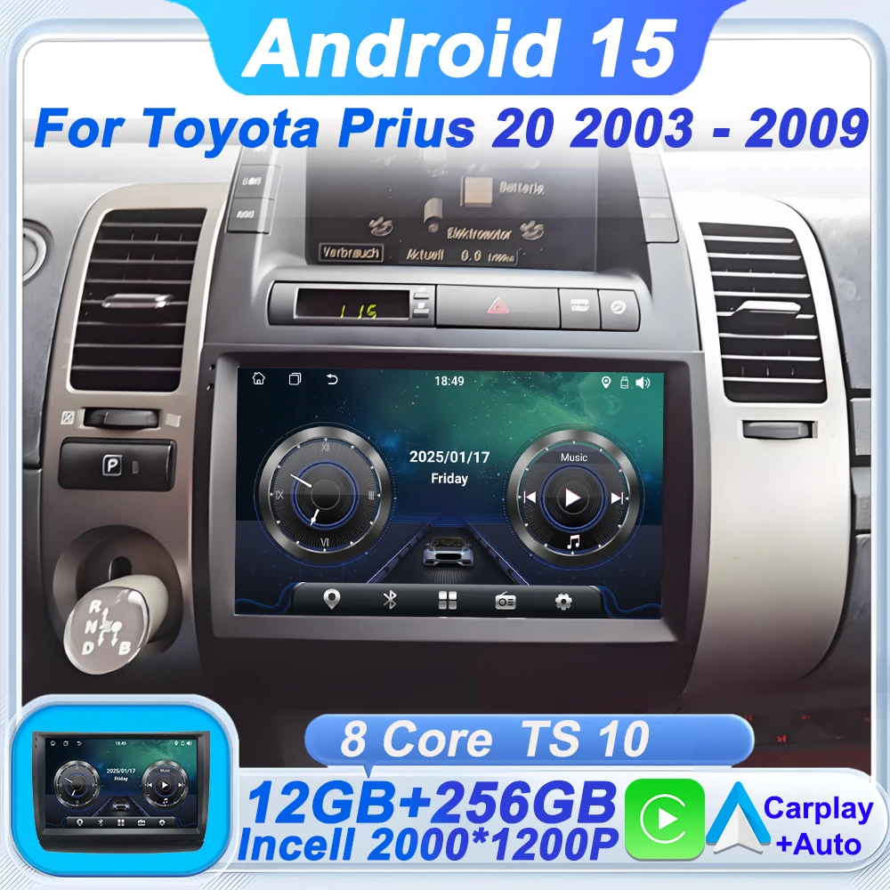 

Car Radio For Toyota Prius 20 2003 - 2009 Wireless Android Auto Carplay Autoradio Touch Screen 5G Wifi Bluetooth Navigation GPS
