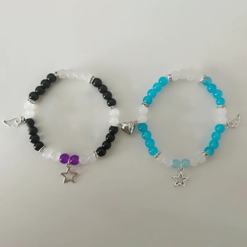 Y2K Bracelet Blue and Black Couple Jewelry 1pcs
