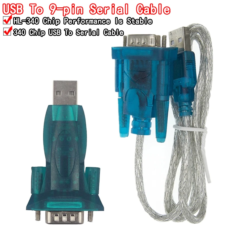جديد HL-340 USB إلى RS232 COM ميناء المسلسل المساعد الشخصي الرقمي 9 دبوس DB9 مهائي كابلات دعم Windows7 64