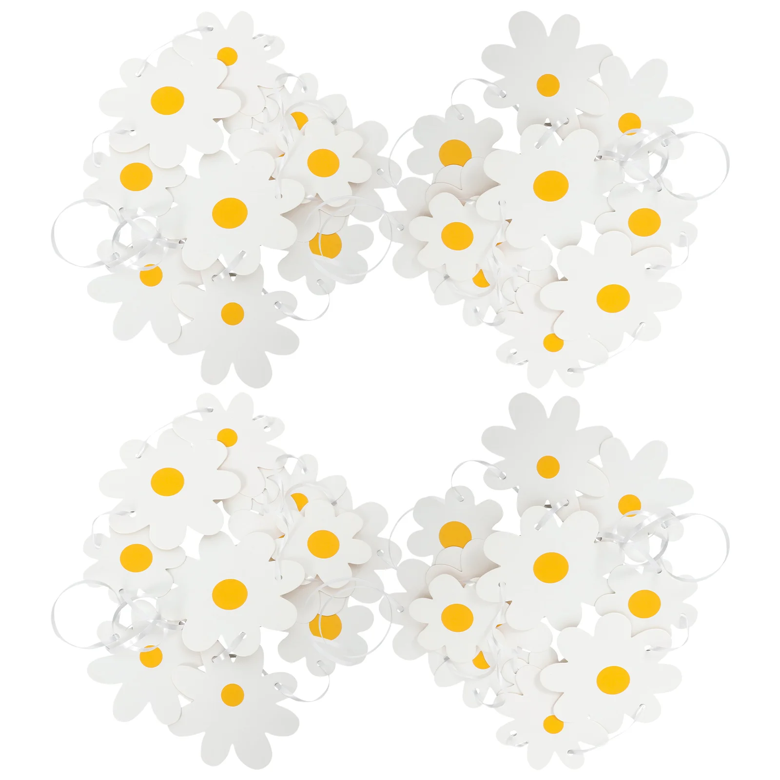 

4 Pcs Little Daisy Pulls The Flag Birthday Decorations Background for Party Banner Kit White Garland Child