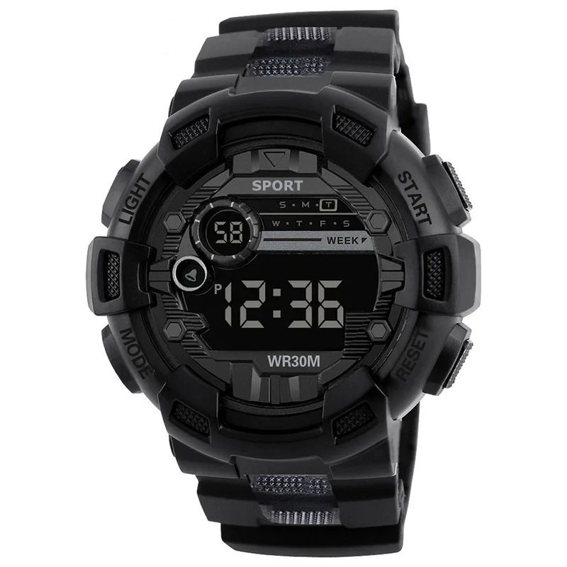 YIKAZE Men\'s Sports Watches Waterproof Luminous Multifunction Clock Cool Outdoor Digital Fitness Military Watch for Man Student