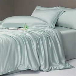 Solid Plain Color 600TC Eucalyptus Lyocell Duvet Cover Fitted Sheet Pillowcases Skin Touch Silky Soft Breathable Smooth Cooling