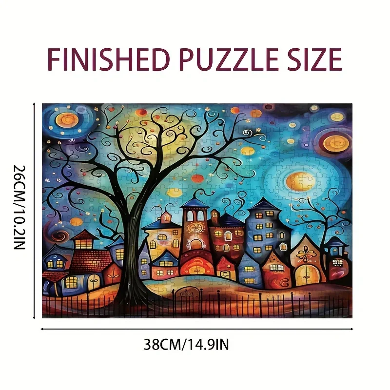 Mini tamanho quebra-cabeça 1000 peças torcido redemoinho 38x26cm arte abstrata surreal, desafio de dobra mental para adultos para decoração de casa moderna