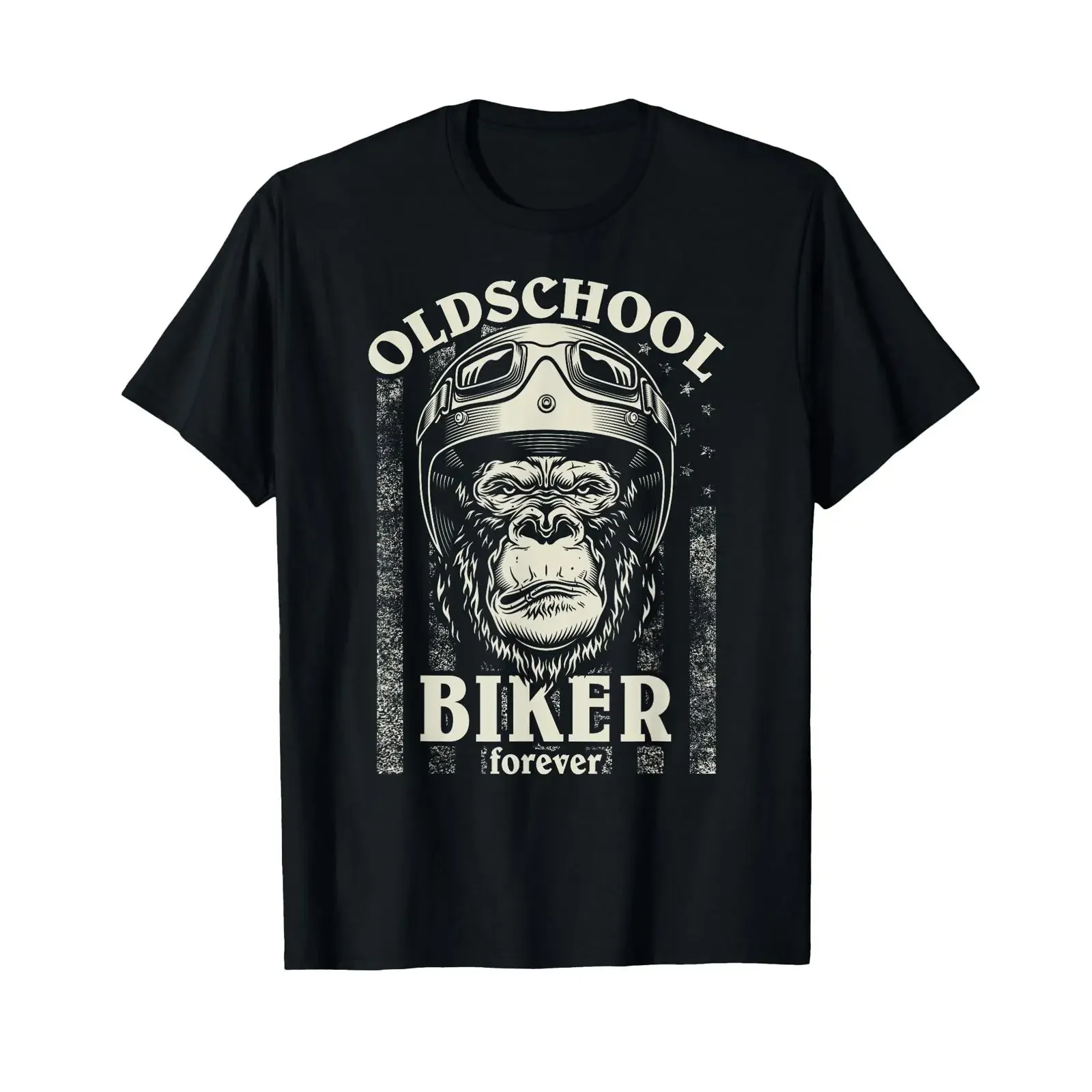 Old School Biker Forever I Gorilla Motorrad Bike T Shirt vintage Washed homme Versatile Breathable Casual Stretched