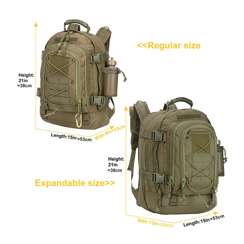 Imagem -05 - Mochila de Grande Capacidade para Homens e Mulheres Mochila Oxford Impermeável ao ar Livre Bolsa Tático para Caminhadas Pesca Treking Pesca 60l