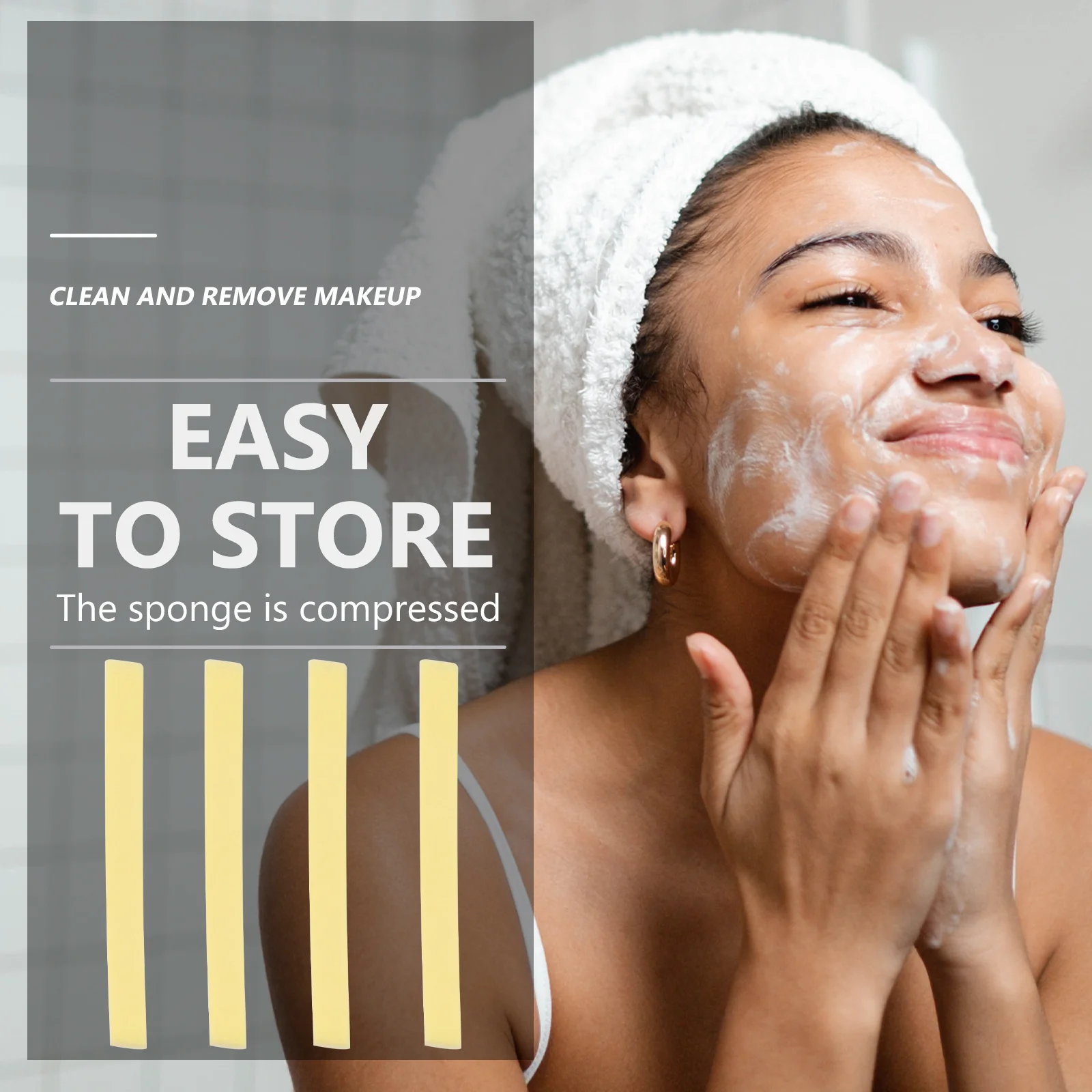 

120pcs Cleansing Facial Sponge Gentle Exfoliating Makeup Remover Pad Disposable Powder Puff For Sensitive Skin Portable Face