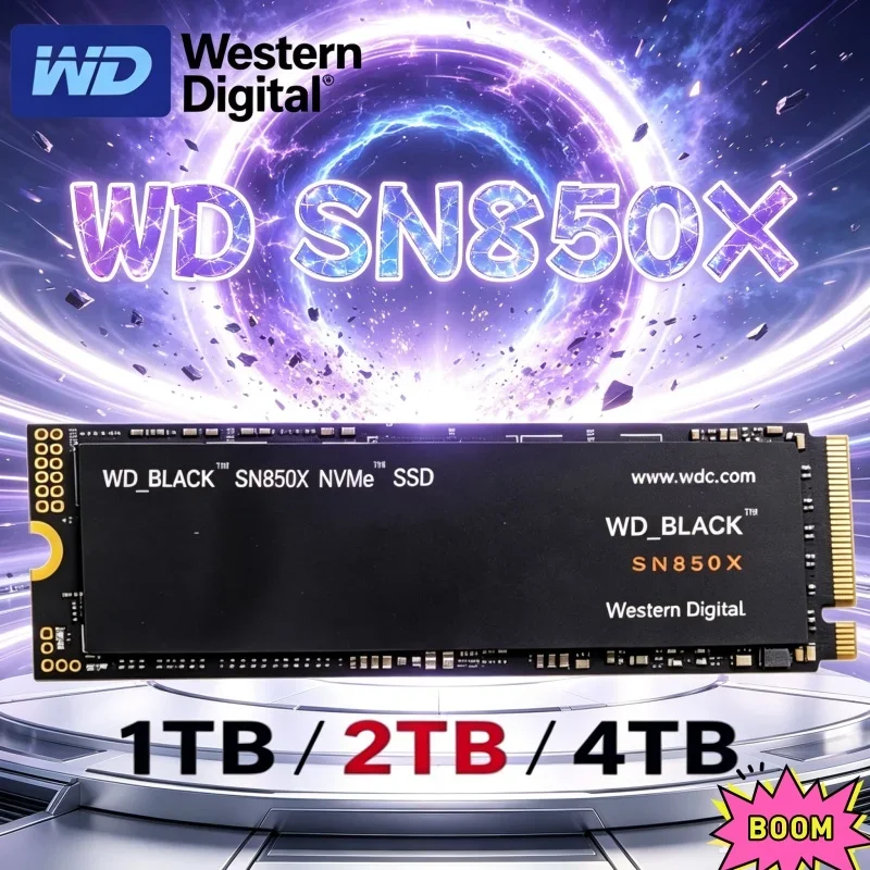 WD_BLACK SN850X Western Digital 1TB 2TB 4TB M.2 2280 PCIe4.0 NVMe SSD Rapid-Load Gaming High Speed Drive For Desktop Laptop PC