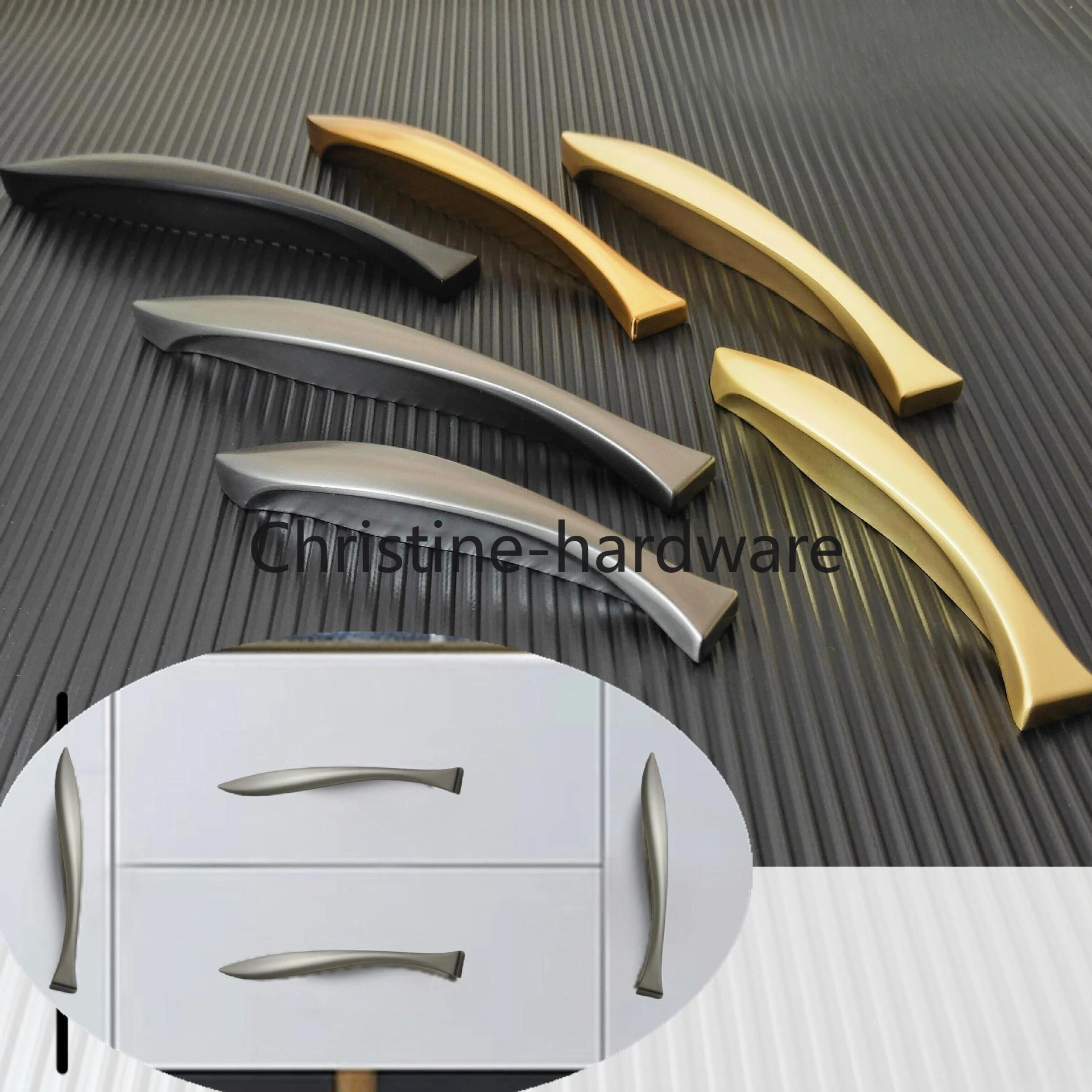 

Modern and simple, zinc alloy handle, new fishtail handle, cabinet, wardrobe, drawer, hidden button door, furniture accessories