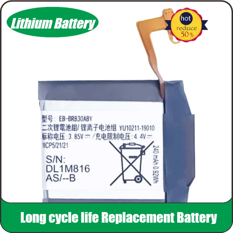 

New Replacement Battery EB-BR830ABY 3.85V 247mAh for Samsung Galaxy Watch3 41mm SM-R850 R855 Watch Active2 40mm SM-R835 SM-R830