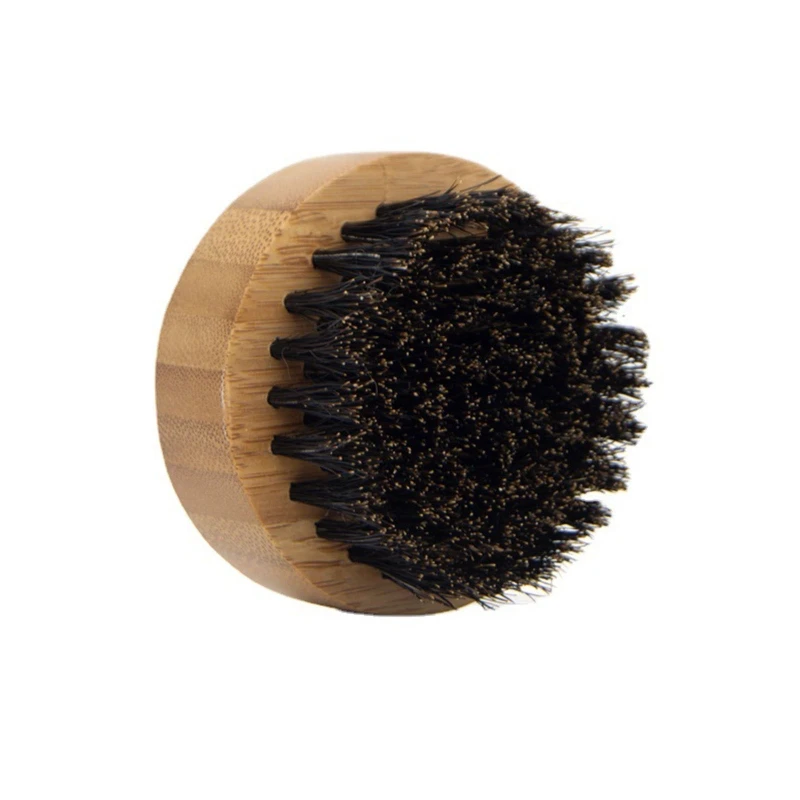 Beard Comb Round Wood Handle Beard Grooming Brush Boar Bristle Brush Men Beard Grooming Tool for Perfect Grooming