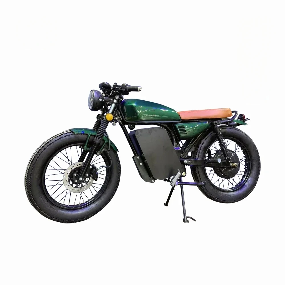 2000W Electric Motorcycle DC 72v35Ah Brushless High Speed Off-Road Vintage Moped Scooter For Urban & Country Use