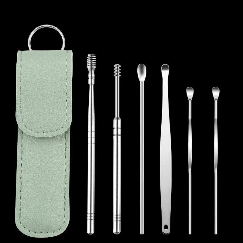 

6PCS Ear Cleanser Spoon Health Care Earpick Ear Cleaner Wax Removal Tool Earpick Sticks Earwax Remover Curette Ear Pick Cleaning