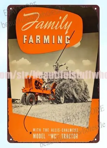 Allis Chalmers AC Model WC Tractor Family Farming metal tin sign wall decor pub