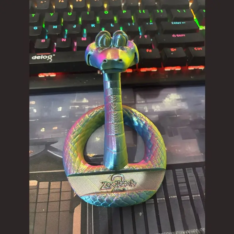 Drukowany w 3D pojemnik na popcorn Gary z Zootopia 2, podstawka pod telefon komórkowy, zabawna figurka kolekcjonerska z kreskówki o zwierzęcym mieście.