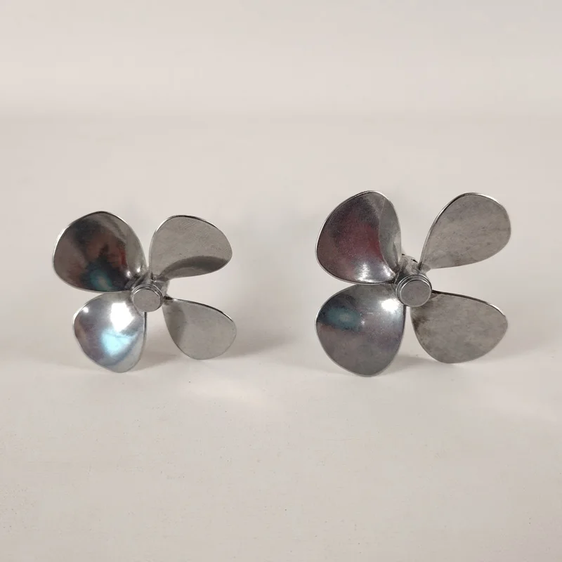 2 pz 70x4mm 80x4mm 4 lame Paddle Dia 70mm 80mm foro albero 4mm elica in lega metallica per RC simulazione modello di nave barca
