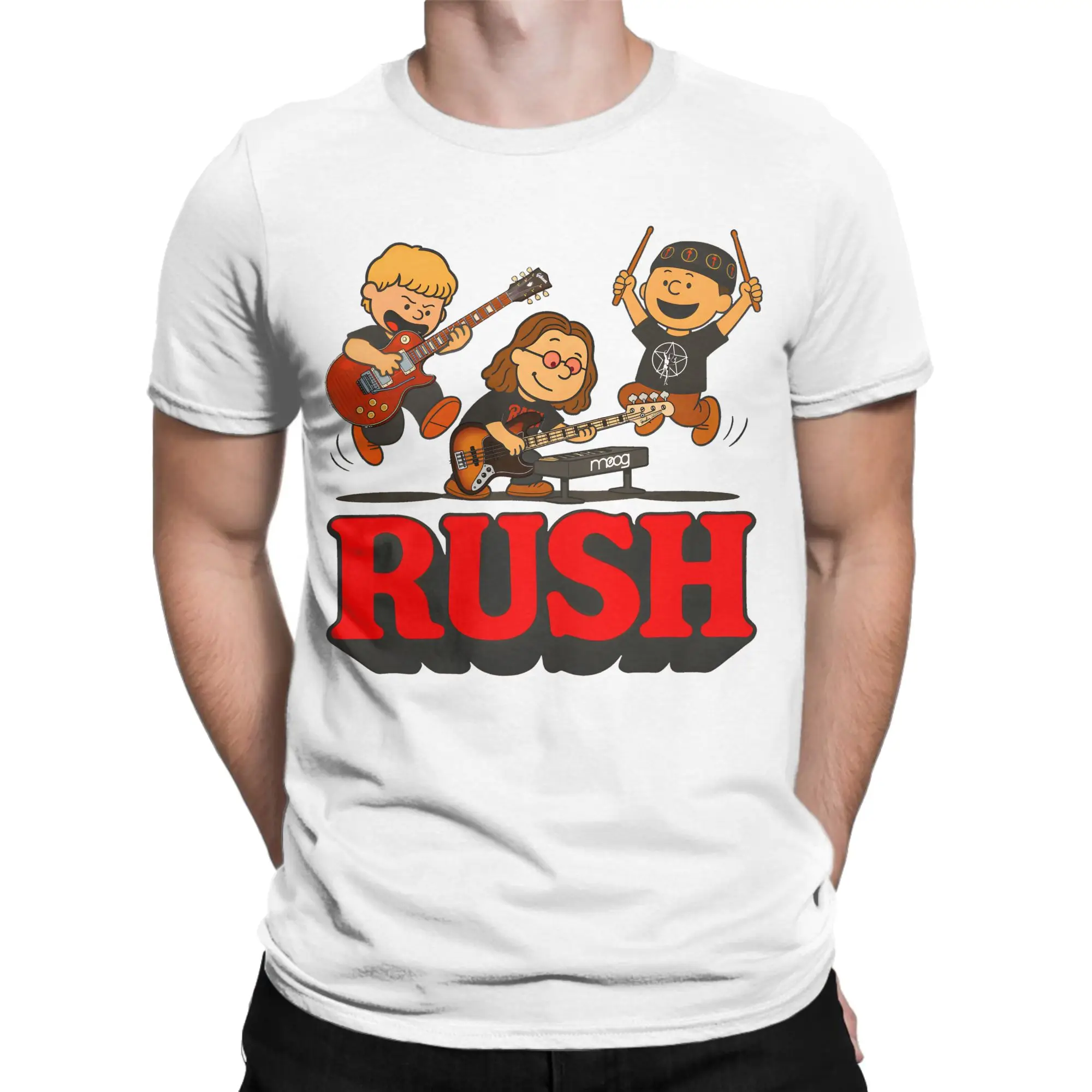 Rush Model Black Tour Concert Cotton T-Shirt For Men Summer Rush Band  Funny T-Shirts Trending Tees Plus Size Wholesale Tops